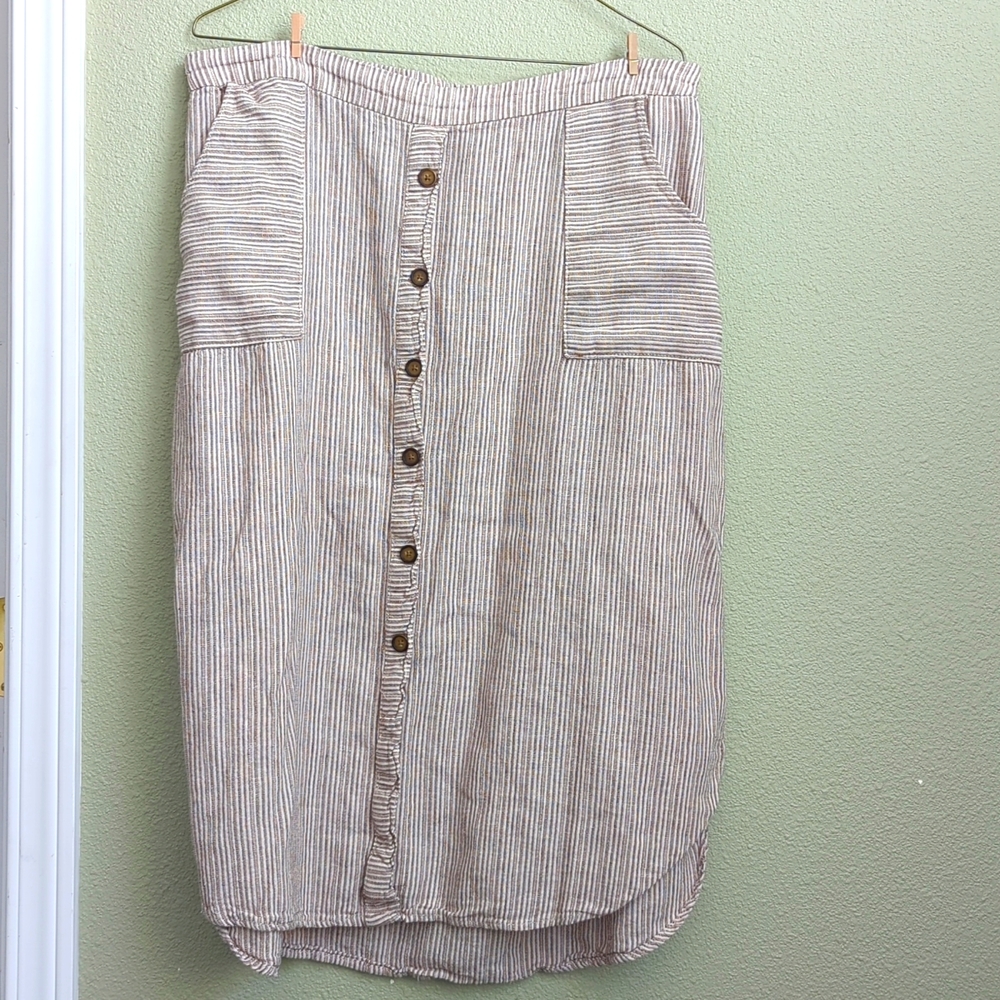 Maurices Midi Length Striped Patterned Skirt